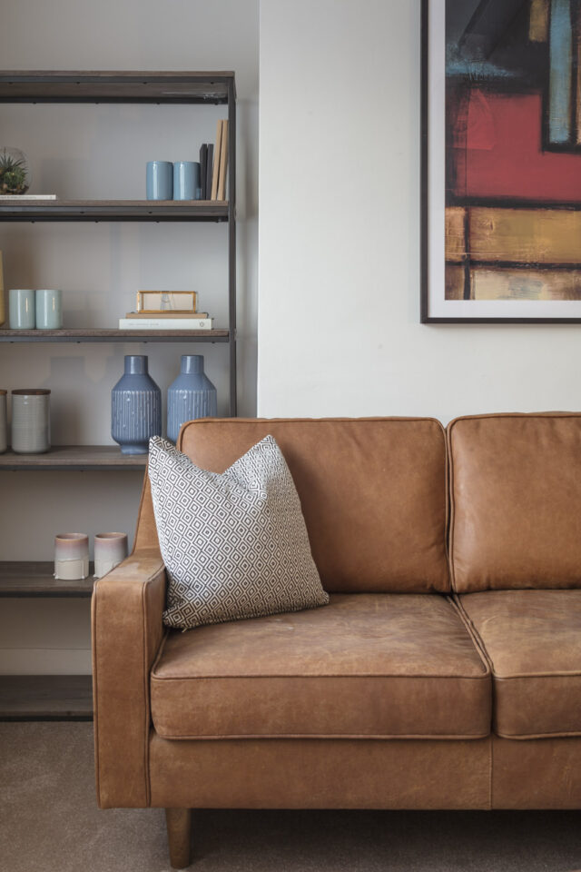 Leather sofa and holistic design