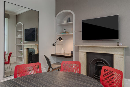Group coaching room with TV
